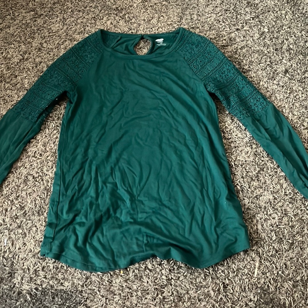 green, girls long sleeved old navy shirt